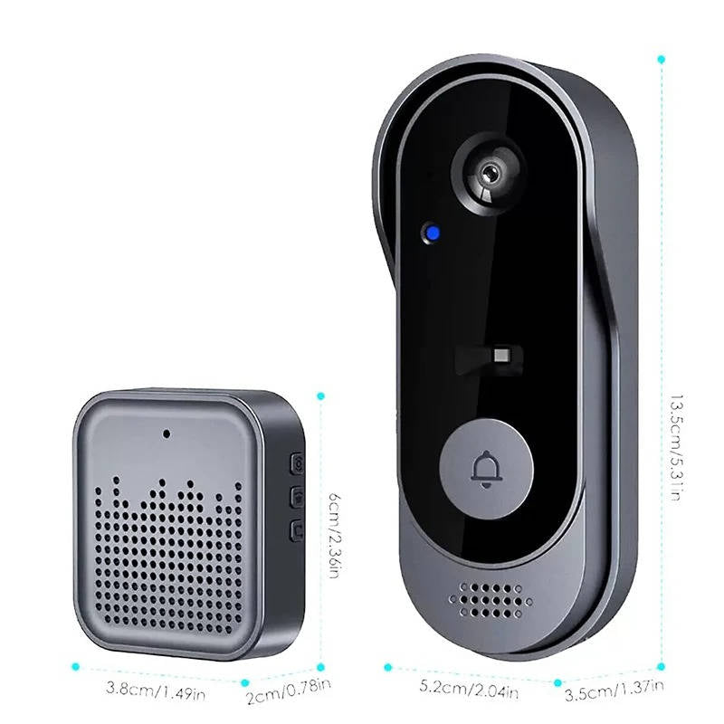 Tuzwa Wireless Video Doorbell Camera – 2.4GHz WiFi Smart Doorbell with PIR Motion Detection, HD Wide-Angle Video, Night Vision & Two-Way Audio