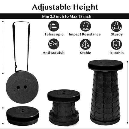 Lightweight Stool Telescopic, Folding Stool with Adjustable Height