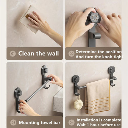 Bathroom Towel Racks, Suction Cup Towel Bars for Shower and Kitchen – image 5