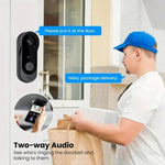 Tuzwa Wireless Video Doorbell Camera – 2.4GHz WiFi Smart Doorbell with PIR Motion Detection, HD Wide-Angle Video, Night Vision & Two-Way Audio