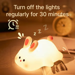 Tuzwa Rabbit Night Light – Rechargeable Silicone Bunny Lamp with Touch Control, Adjustable Brightness & Portable Cordless Design for Kids Rooms