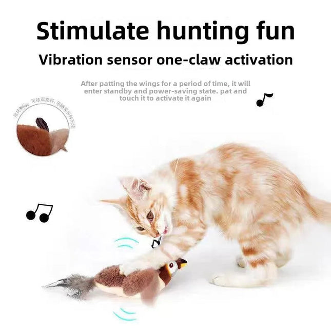 Interactive Cat Toys, Flapping Bird Cat Toy with Chirping Sound