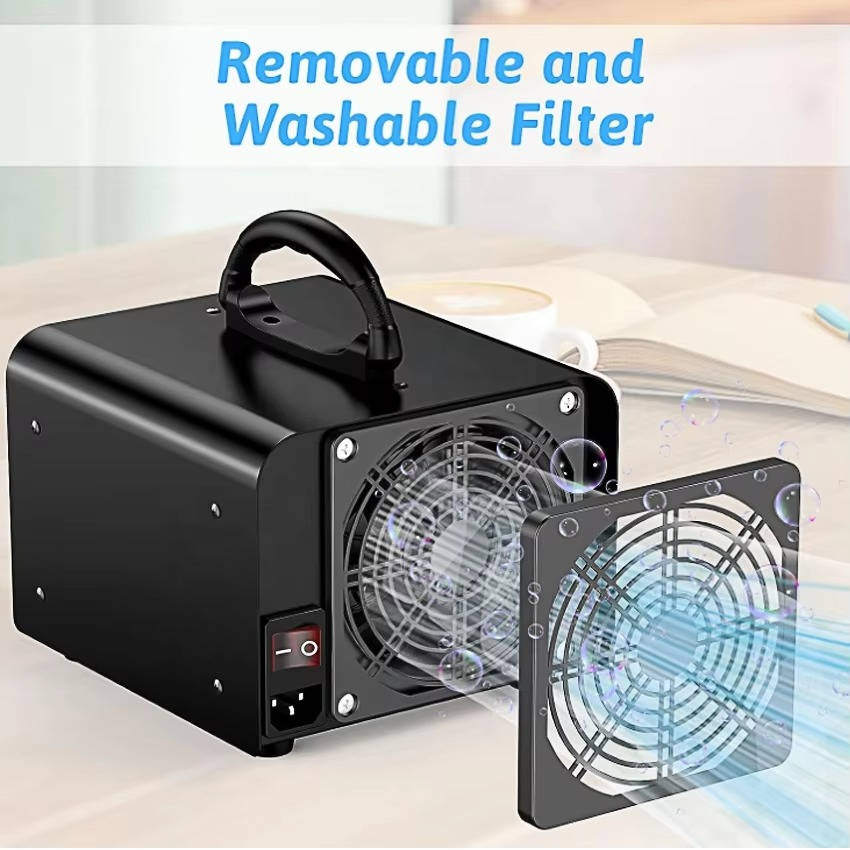 Tuzwa Ozone Generator – High-Output Odor Treatment Machine with 0–120 Min Timer, Washable Filter & Metal Housing for Unoccupied Spaces
