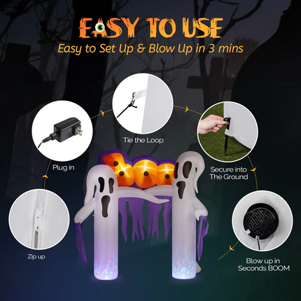 Outdoor Halloween Decorations, 9.8 ft Halloween Inflatable Archway with Clown