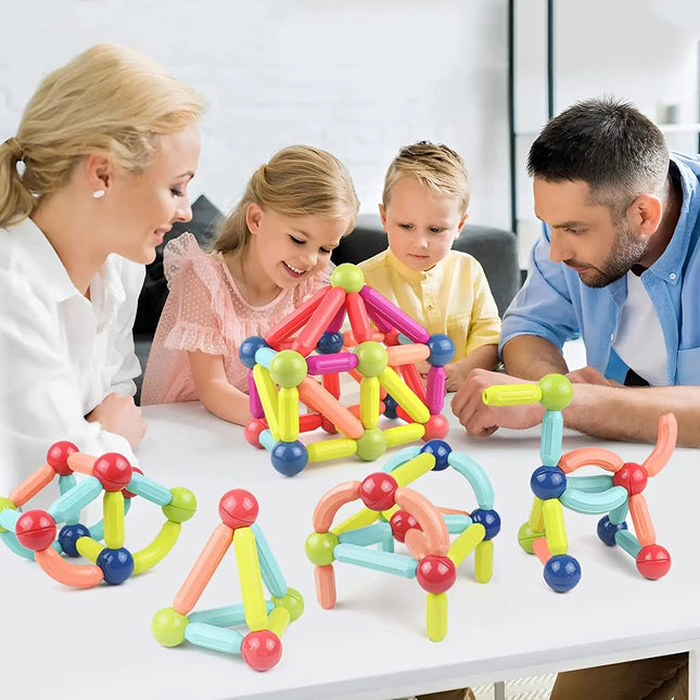 Magnetic Building Blocks for Kids, Montessori Educational Toys with Magnetic Building Sticks, STEM Building Blocks