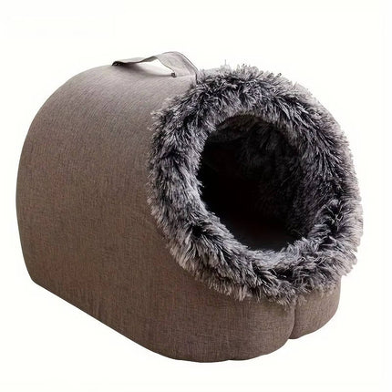 Cat Bed Cave for Indoor Cats, Covered Cat Cave Bed with Insulated Plush Lining, Warm Winter Pet Bed for Small – image 4