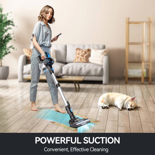 Cordless Vacuum Cleaner for Home, HEPA Vacuum with LED Headlights