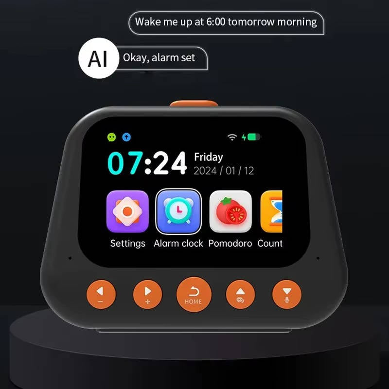 Tuzwa Smart Alarm Clock with AI Voice Assistant – 12 Sleep Sounds, 50 Alarms, Pomodoro Timer, Quiz Mode & Bedtime Audio