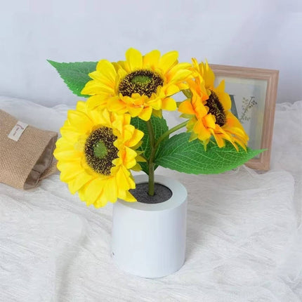 Bedside Lamp, Rechargeable LED Night Light with Copper Wire Sunflower – image 6