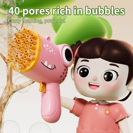 Dinosaur Bubble Gun with One Click Trigger, Dinosaur Toy for Inside and Outside