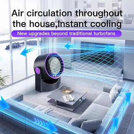 USB Small Fan for Desk, Bladeless Portable Desk Fan with 100 Wind Speeds, 5 Modes, Timer and 1200mAh Battery for Office and Home