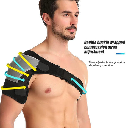 Shoulder Brace with Ice Pack Pocket, Neoprene Shoulder Ice Pack Wrap – image 8