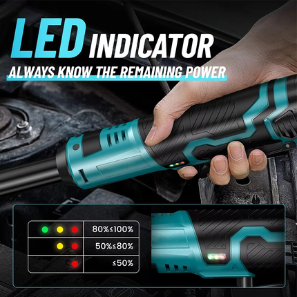 Electric Ratchet Wrench 3/8 Inch, Power Ratchet with 2 Batteries and LED Light – image 4