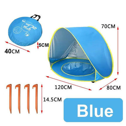Pop Up Beach Tent for Kids Under 3, Infant Beach Tent with UPF 50 UV Protection and Splash Pool – image 5