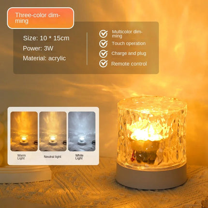 LED Night Light Projector for Bedroom, Water Ripple Mood Light
