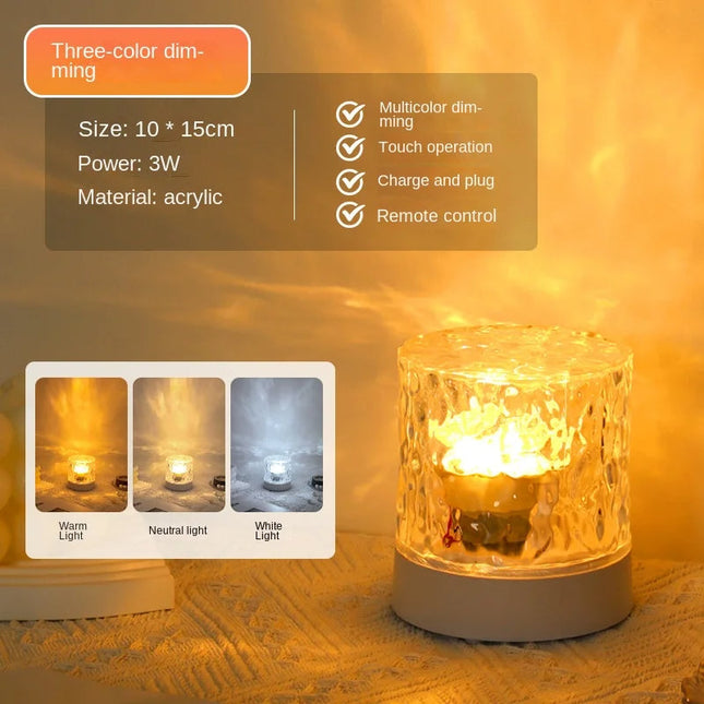 LED Night Light Projector for Bedroom, Water Ripple Mood Light