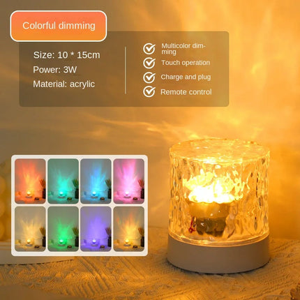 Crystal Ripple Ambient Light with Touch Switch, Water Ripple Mood Light