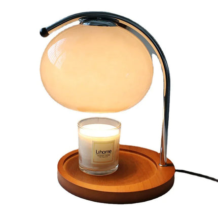 Retro Glass Candle Warmer Lamp, Wax Melting Close-Up – image 4