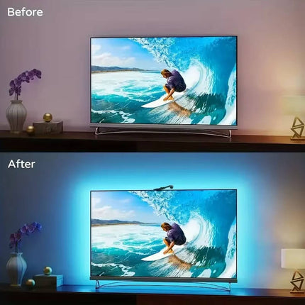 TV Backlight LED Strip Lights for TV 55 to 75 Inch with Screen Color Sync, RGBIC LED Strip Lights with Remote and – image 4