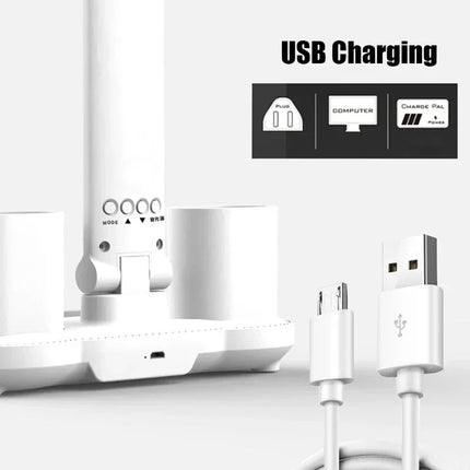 Small Table Lamp with Clock and Phone Holder, Bedside Lamp for Bedroom and Office – image 4