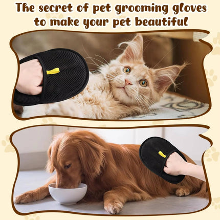 Pet Hair Remover Glove Set of 2, Pet Hair Removal Glove for Furniture and Clothes