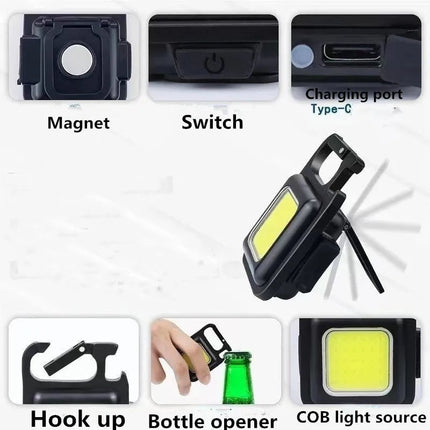 Rechargeable Flashlight Keychain, Everyday Carry Flashlight with Magnet – image 4