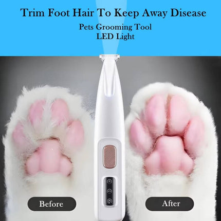 Cat Fur Trimmer with LED Light, Rechargeable Cat Clippers for Paws and Ears