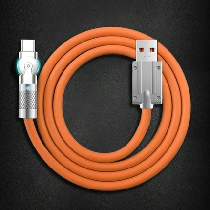 USB C Cable 180 Degree Rotating, Micro USB Cable, Fast Phone Charging Cord with LED Indicator