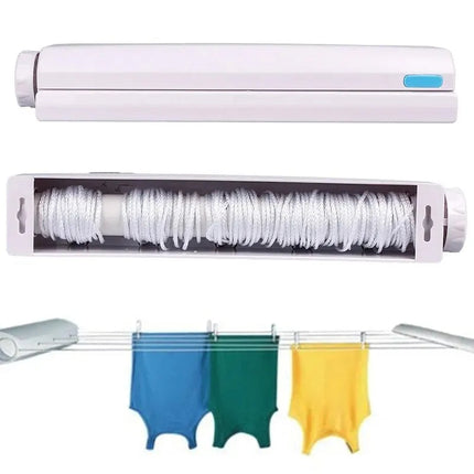 Retractable Clothesline Indoor Wall Mounted, Retractable Washing Line up to 3.75 m with Nylon Ropes – image 6