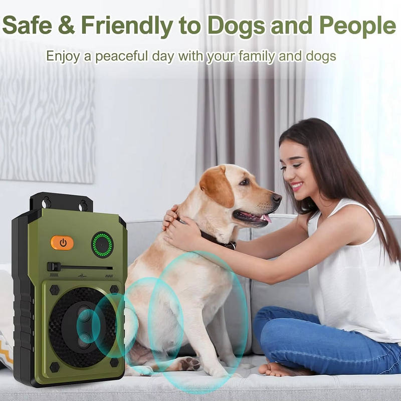 Tuzwa Ultrasonic Dog Bark Deterrent – 50FT Range, 3 Adjustable Modes, 15–30kHz Frequency, Auto Bark Detection, USB-C Rechargeable & IP65 Rated