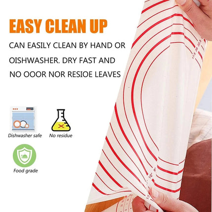 Silicone Baking Mat, Large Non Stick Pastry Mat for Rolling Dough