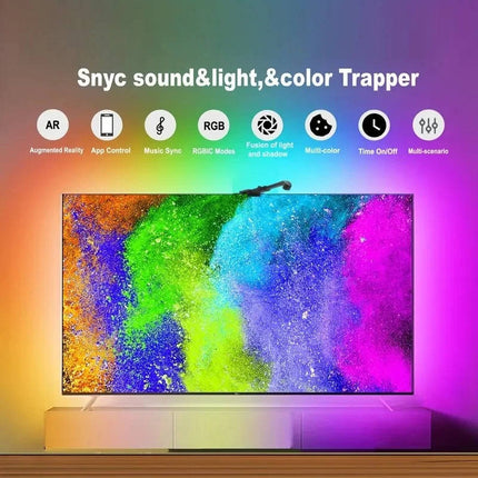 TV Backlight LED Strip Lights for TV 55 to 75 Inch with Screen Color Sync, RGBIC LED Strip Lights with Remote and – image 5