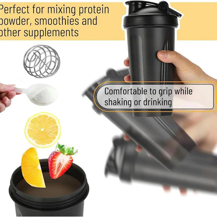 Protein Shaker Bottle with Mixing Ball, BPA Free Shaker Bottle for Protein Powder