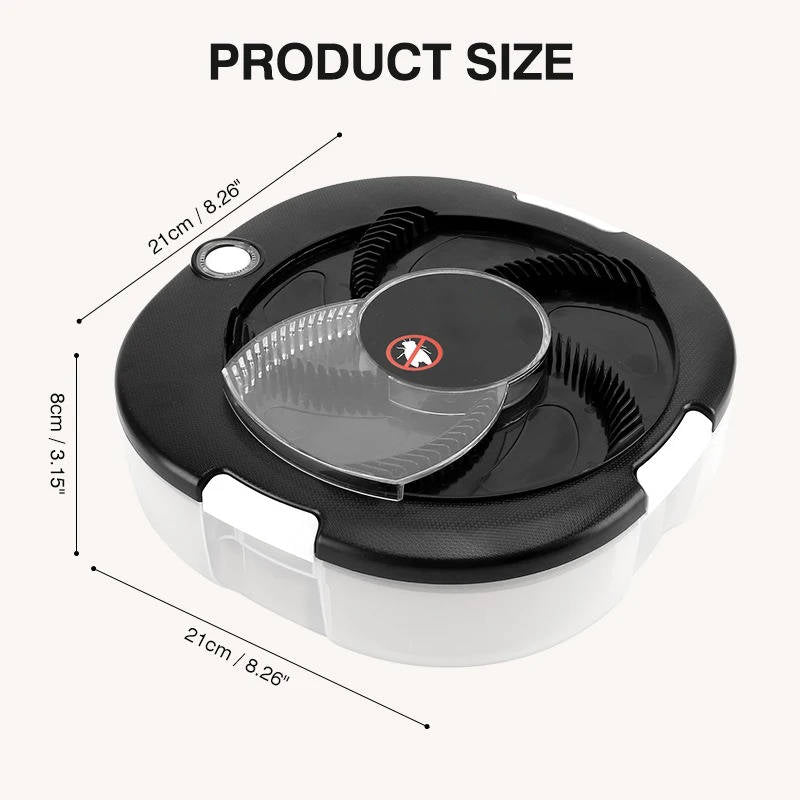 Tuzwa Electric Fly Trap – USB Rechargeable Indoor Fly Catcher with 5 Bait Stations, Rotating Trap & 1200mAh Battery