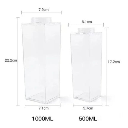 Water Bottle Milk Carton Style, Reusable Water Bottle with Leak Proof Lid – image 5