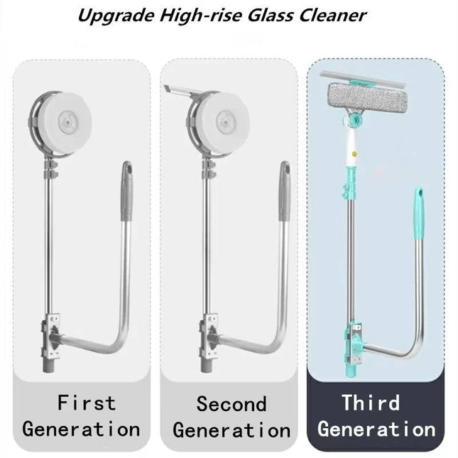 Long Handle Window Cleaner Brush, Telescopic Window Cleaning Tool
