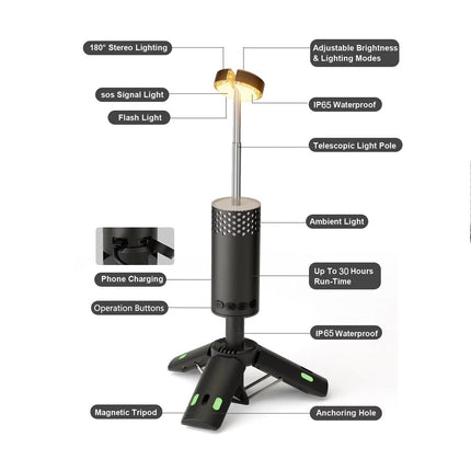 Camping Lights Rechargeable, Camping Lantern Rechargeable Telescopic Magnetic – image 10