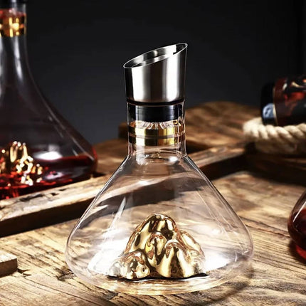 Crystal Glass Wine Decanter Aerator, Lead Free Hand Blown Carafe with Built In Wine Aerator – image 9