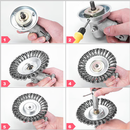 Weed Trimmer Blade Steel Wire Wheel, Round Edge Weed Eater Blade and Weed Trimmer Head – image 4