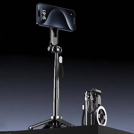 Magnetic Selfie Stick with Remote, Magnetic Phone Holder for Travel