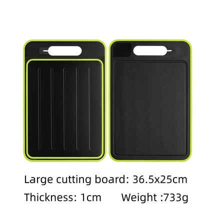 Cutting Board with Thawing Tray and Knife Sharpener, 4 in 1 Double Sided Chopping Board – image 4