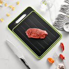 Cutting Board with Thawing Tray and Knife Sharpener, 4 in 1 Double Sided Chopping Board, Cutting Board for Meat