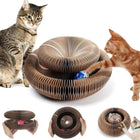 Cardboard Cat Scratcher Pad for Indoor Cats, Cat Scratching Board with Ball, Foldable Cat Interactive Toy