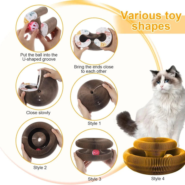 Cardboard Cat Scratcher Pad for Indoor Cats, Cat Scratching Board with Ball
