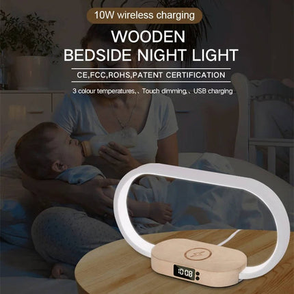 Dimmable Night Light with Wooden Base