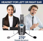 TUZWA Bluetooth Trucker Headset with Noise Cancelling Mic, Wireless Headset for Truck Drivers, 35H Talk Time, USB-C, 270° Mic