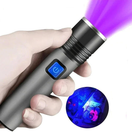 Black Light Flashlight UV Rechargeable, UV Flashlight Adjustable Zoom with 3 Modes, Ultraviolet Flashlight for Pet