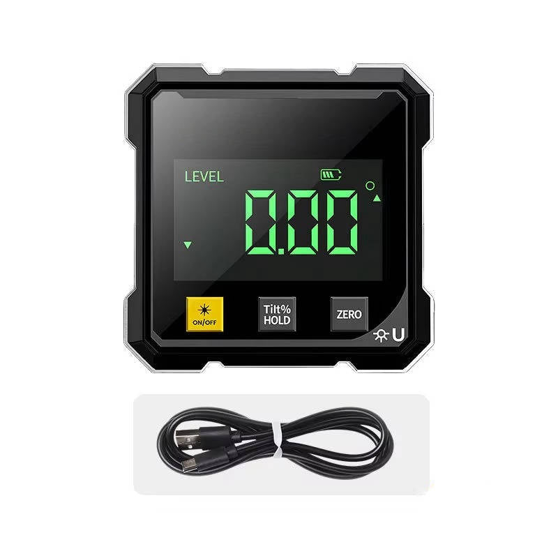 Tuzwa Digital Angle Gauge with Dual Laser – Magnetic Angle Finder, ±0.2° Accuracy, Slope Mode, USB-C Rechargeable & Data Hold