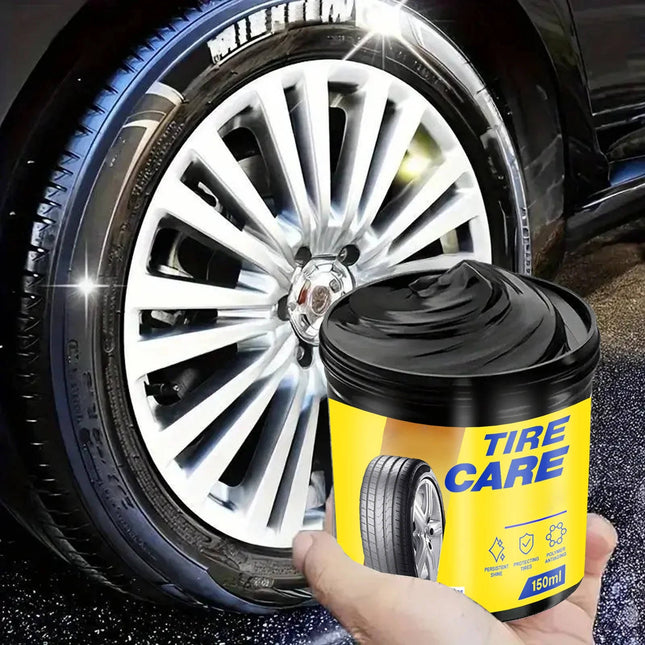 Long Lasting Tire Shine with Sponge, Wipe On Tire Dressing with UV Protection, Car Care Product for a Showroom Shine