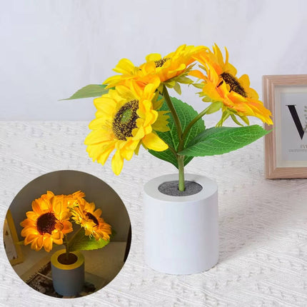 Rechargeable LED Night Light with Copper Wire Sunflower, Cordless Lamp and Nightstand Lamp for Bedroom – image 4